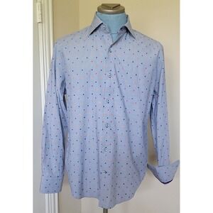 Robert Graham Mens Baumwolle Polka Dot Tailor Fit Long Sleeve Print Shirt Sz M/L